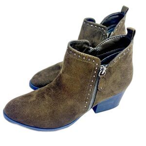 NEW KOHL’S Sonoma Vitalize Ortholite Women’s Suede olive Ankle Boots zipper 8.5M